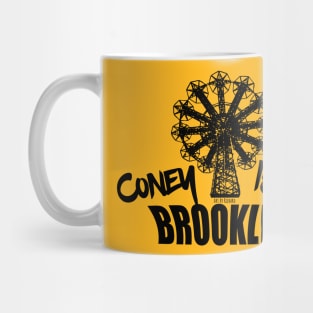 Coney Island Brooklyn Black ink Mug